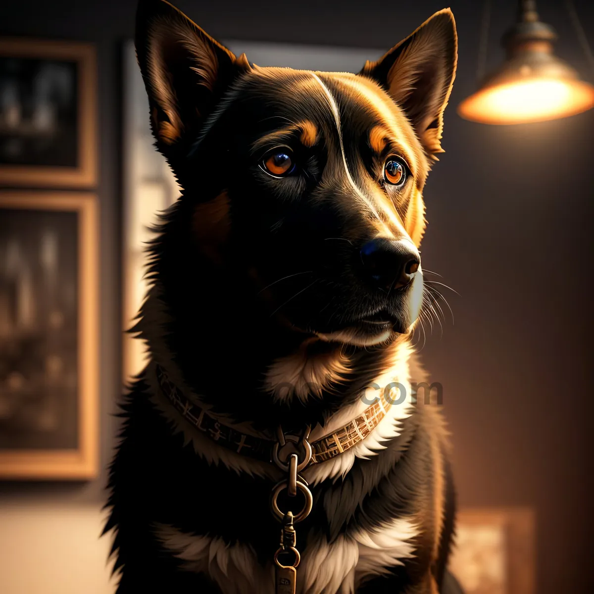 Picture of Adorable Border Collie Shepherd Dog Portrait