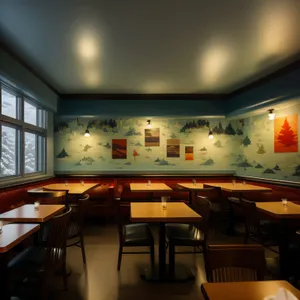 Modern Luxury Restaurant Interior Design with Wood Furniture