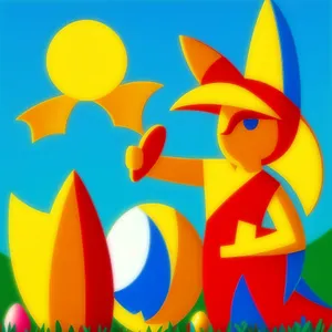 Cartoon graphic icon sign: Playful Characters in Motion.