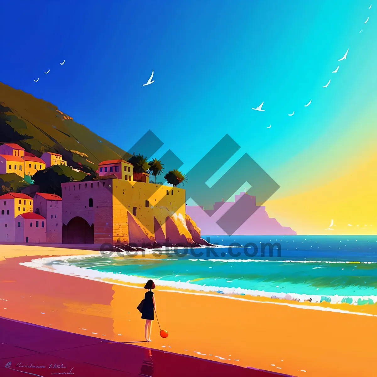 Picture of Sunset Paradise: Tranquil Beach and Tropical Waters