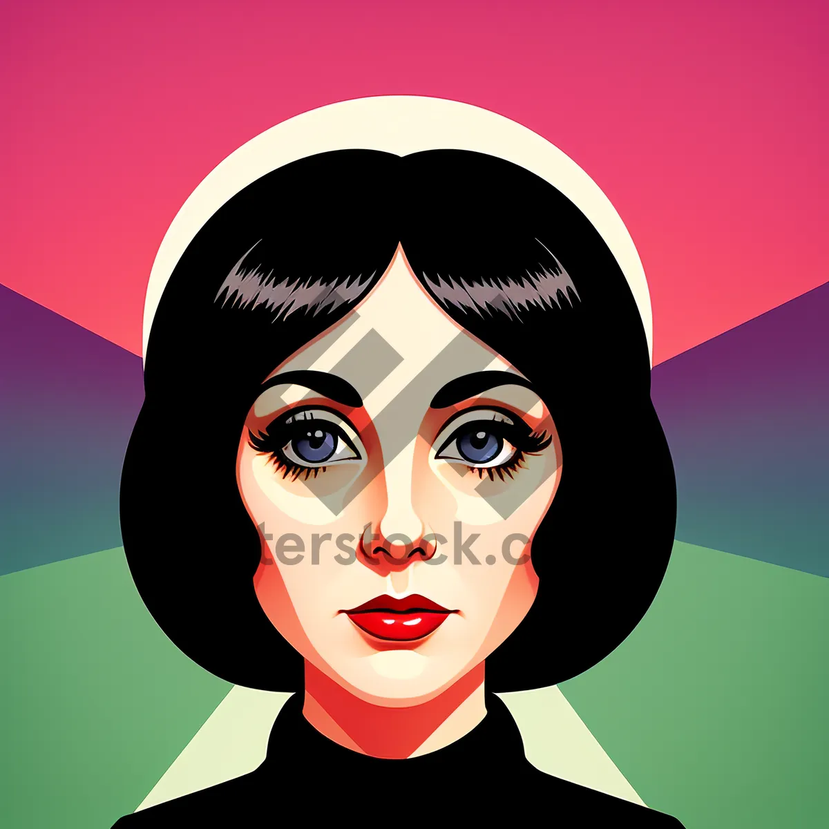 Picture of Stunning black-haired model with captivating eyes.