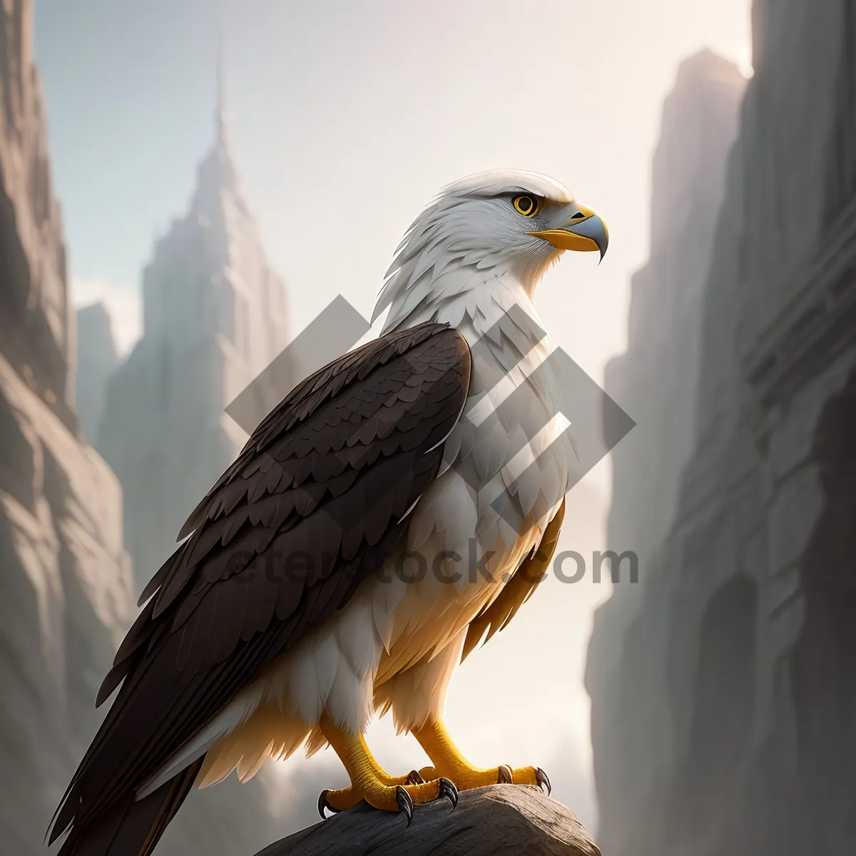 Picture of Majestic Falcon Soaring in Sky