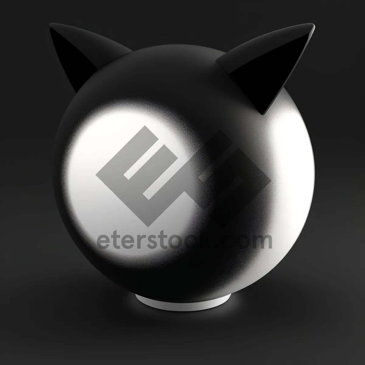 Picture of Black Glass Button with Shiny 3D Reflection