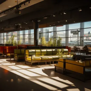 Modern Interior of a Spacious Library Room