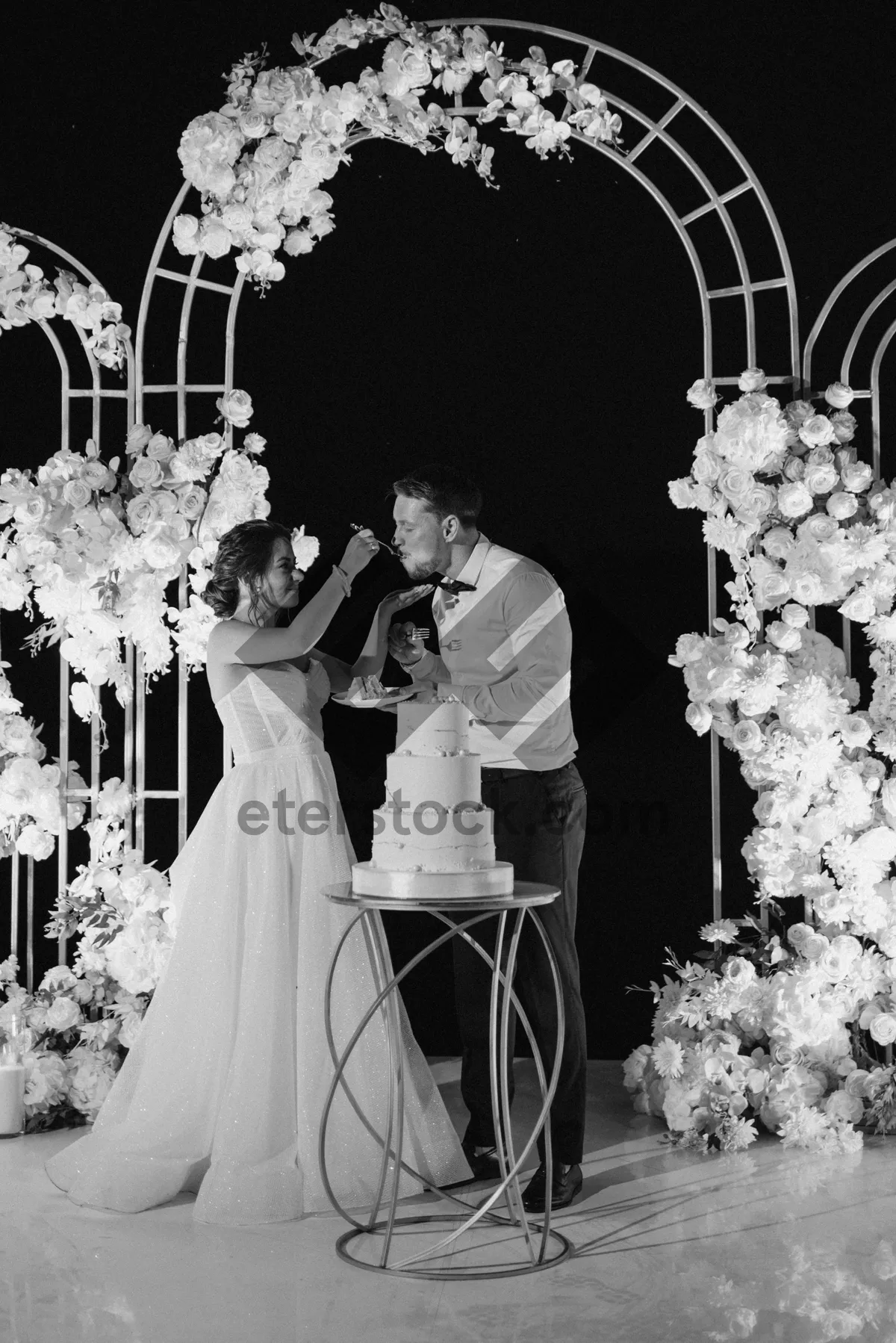 Picture of Happy bride and groom at wedding celebration