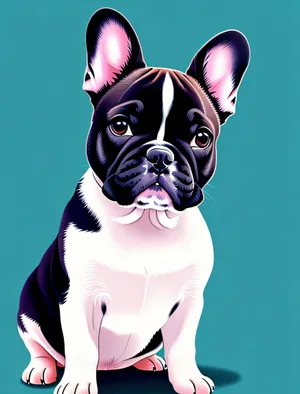 Cute Bulldog Portrait - Purebred Canine Pet