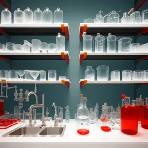 Glass Beaker with Liquid in Laboratory Experiment