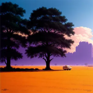 Sunset Over Serene Ocean Horizon