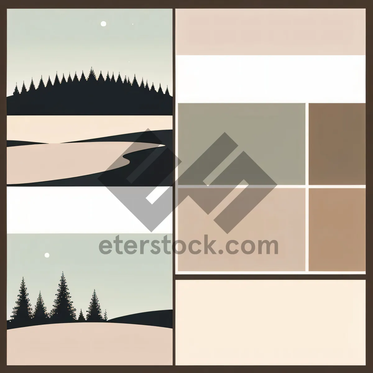 Picture of Graphic Design Elements: Blank Card Set with Artistic Paper Frame