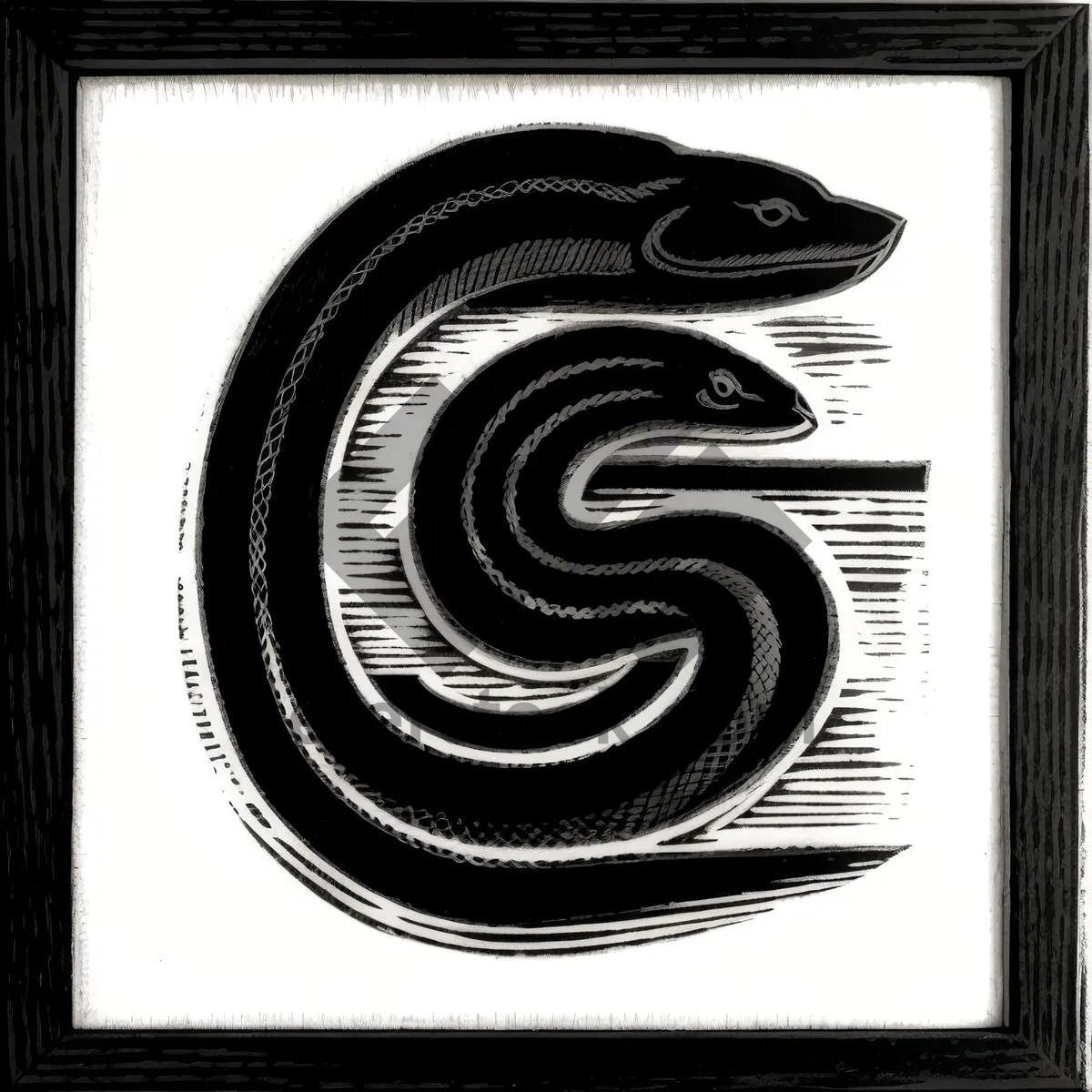 Picture of Reptile Art: Swirling Night Snake Design with Texture