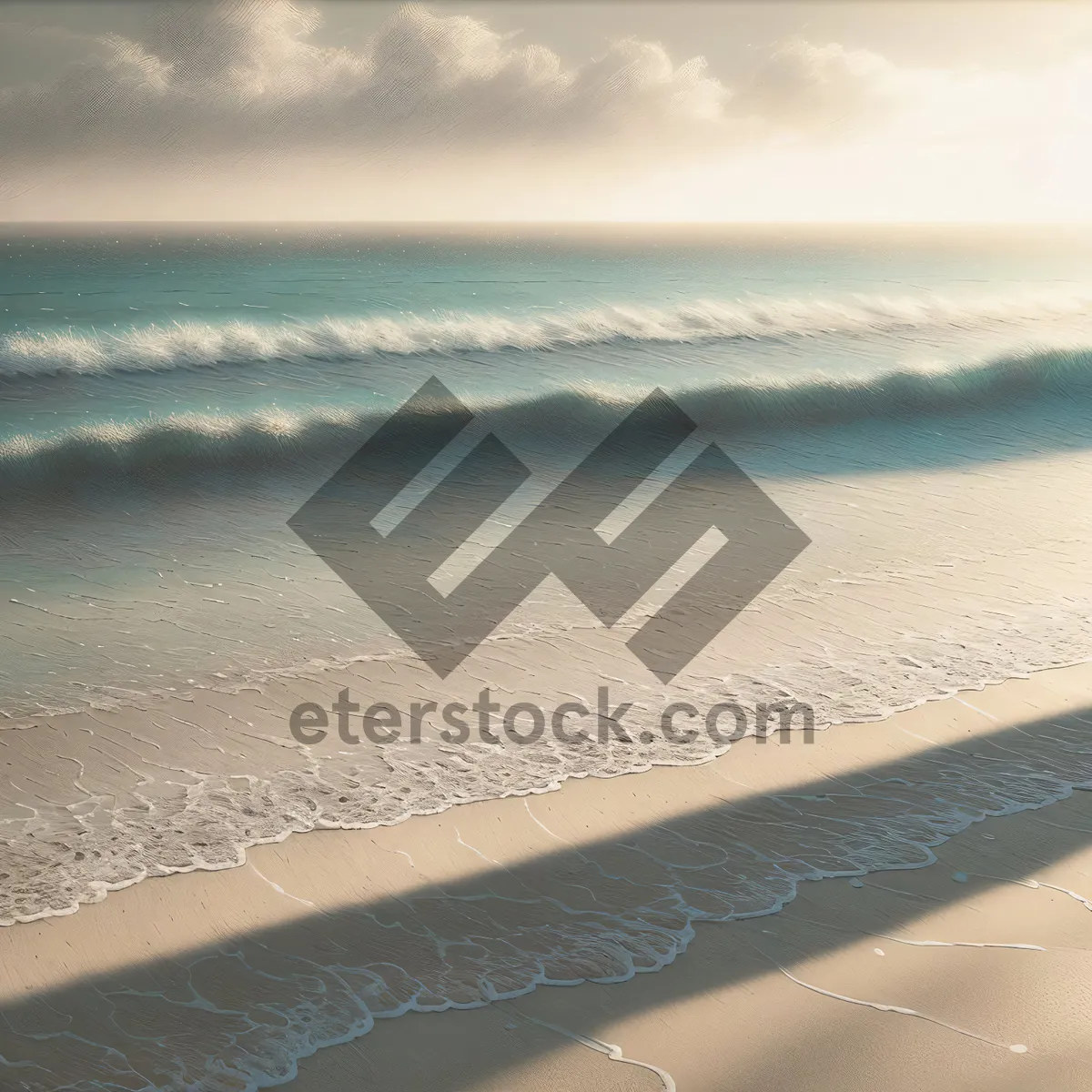 Picture of Sun-kissed shimmering horizon at tropical beach paradise