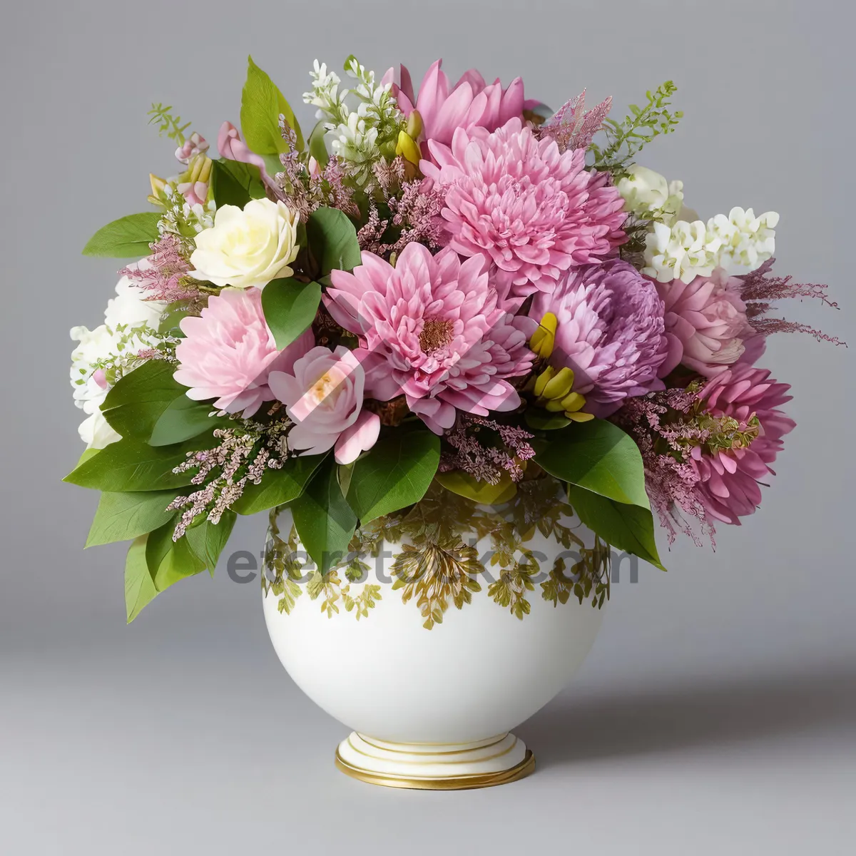 Picture of Pink Spirea Bouquet in Elegant Vase