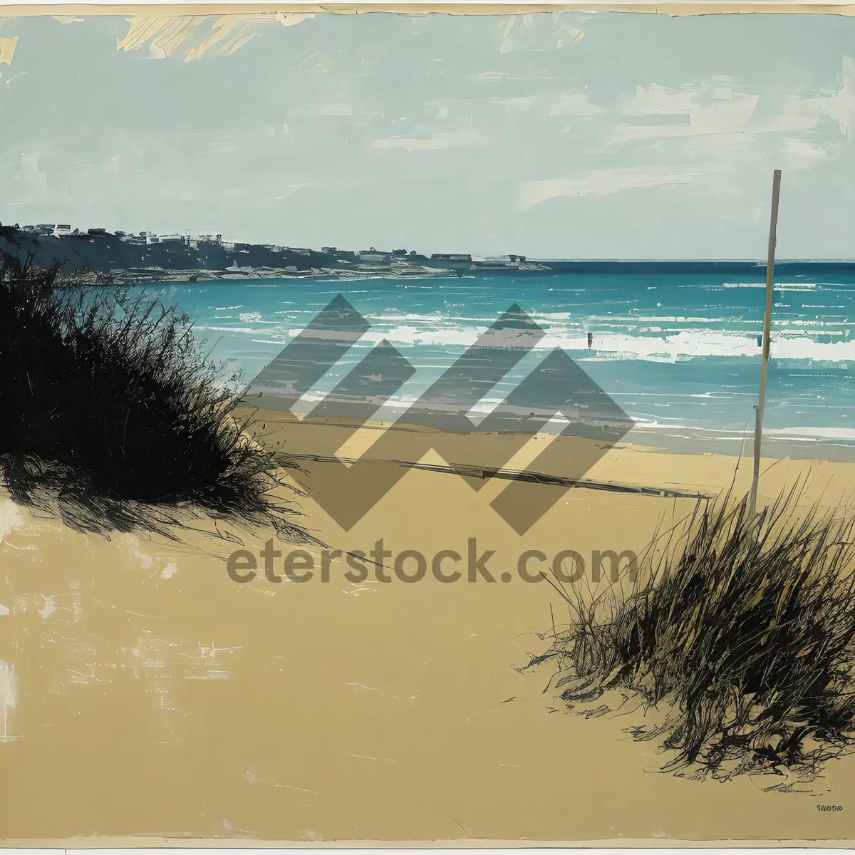 Picture of Serene Tropical Shoreline with Azure Waters