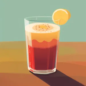 Refreshing Fruit Cocktail Drink with Ice and Cream