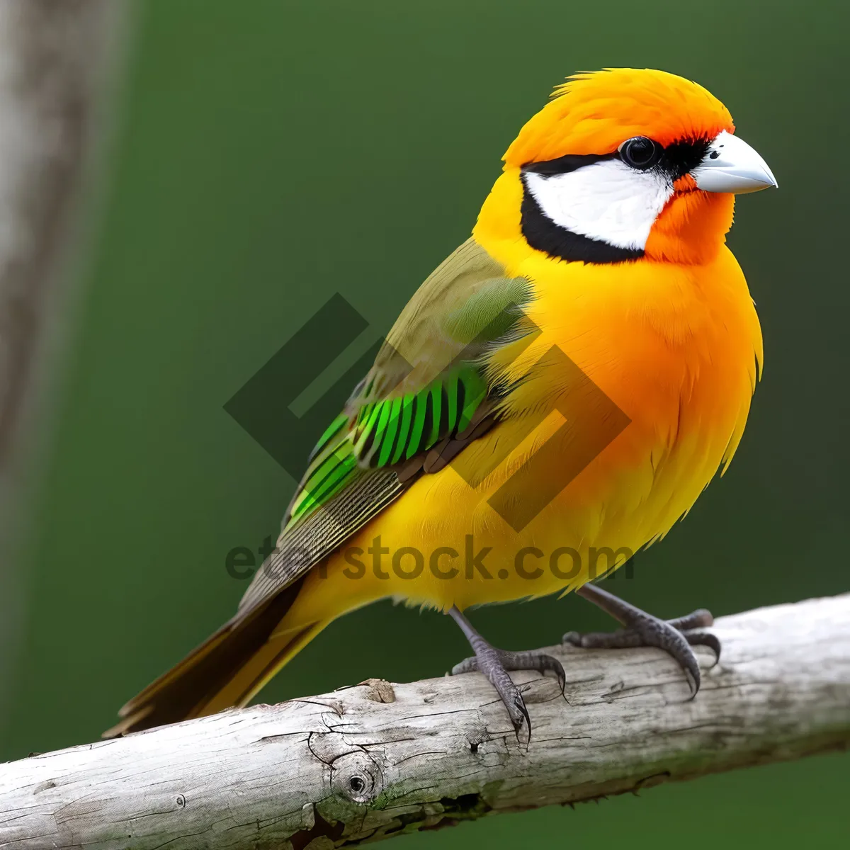 Picture of Colorful Parrot perched on Tropical Branch