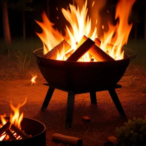 Fiery Blaze: A mesmerizing dance of orange flames