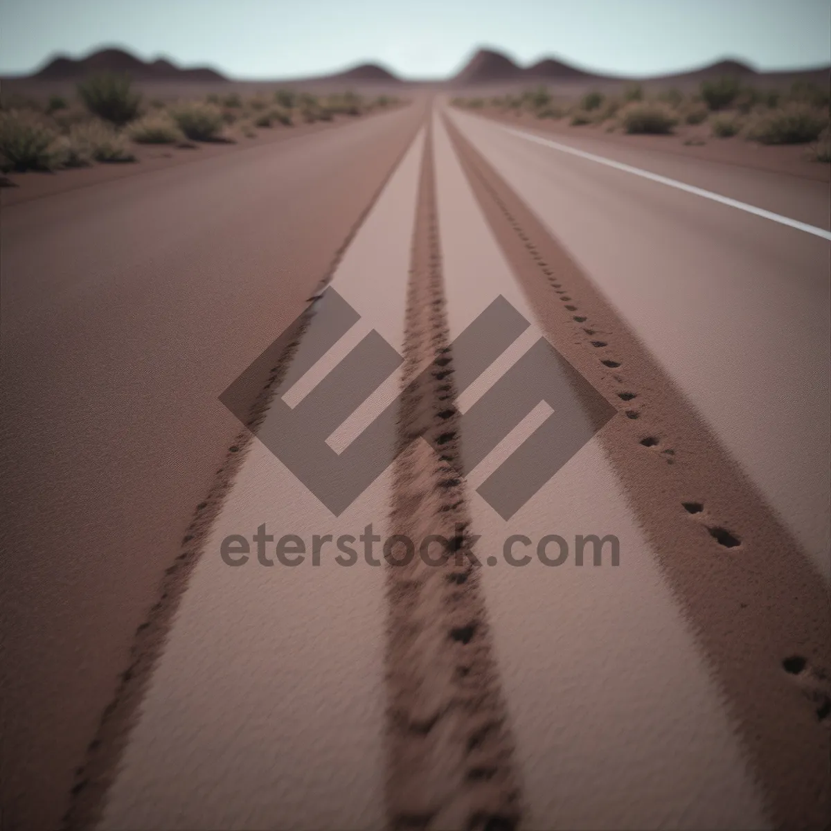 Picture of Scenic Highway Journey through Desert Landscape