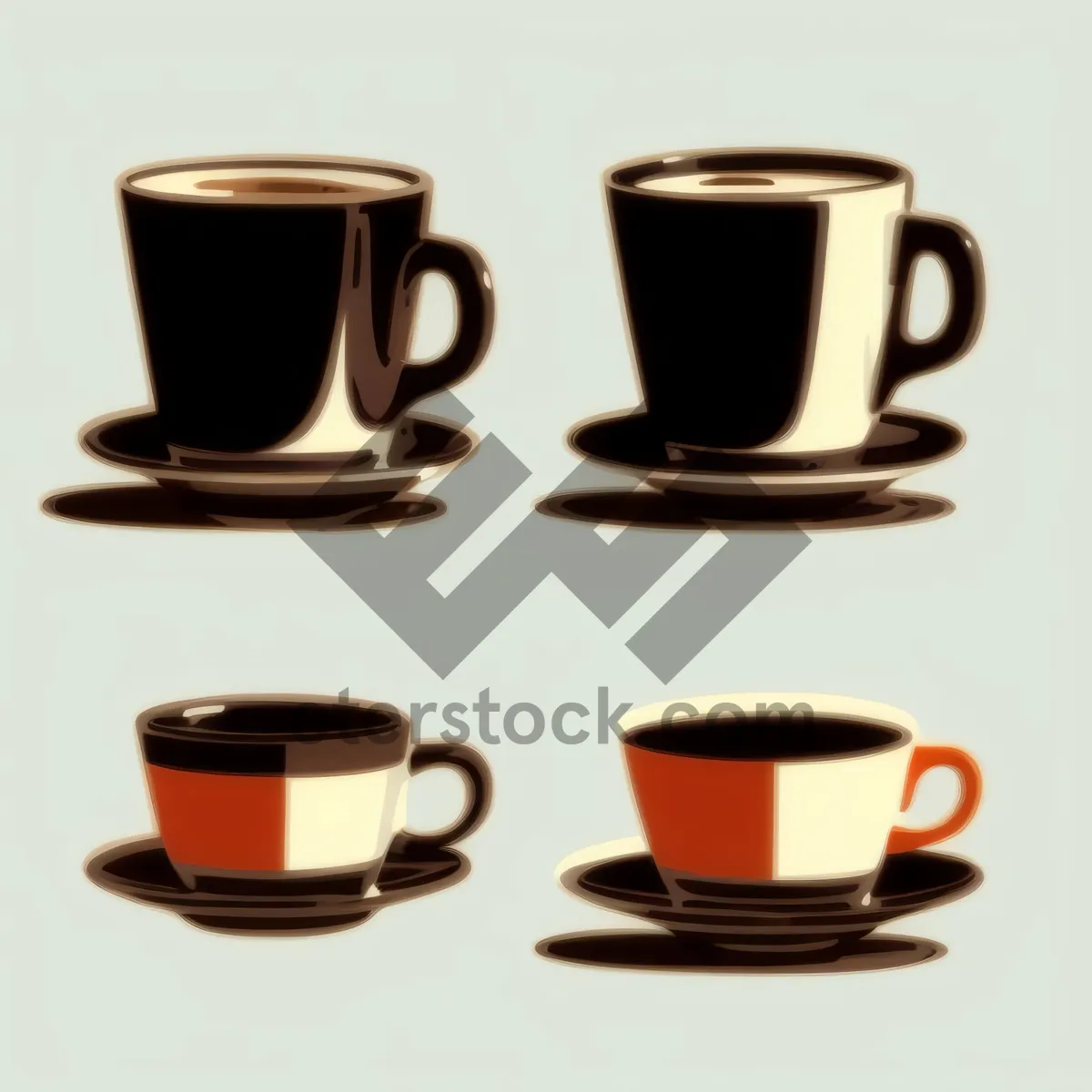 Picture of Morning Brew: A Hot Cup of Espresso with Delicate China Saucer