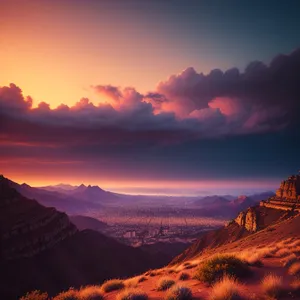 Majestic Desert Canyon Sunset