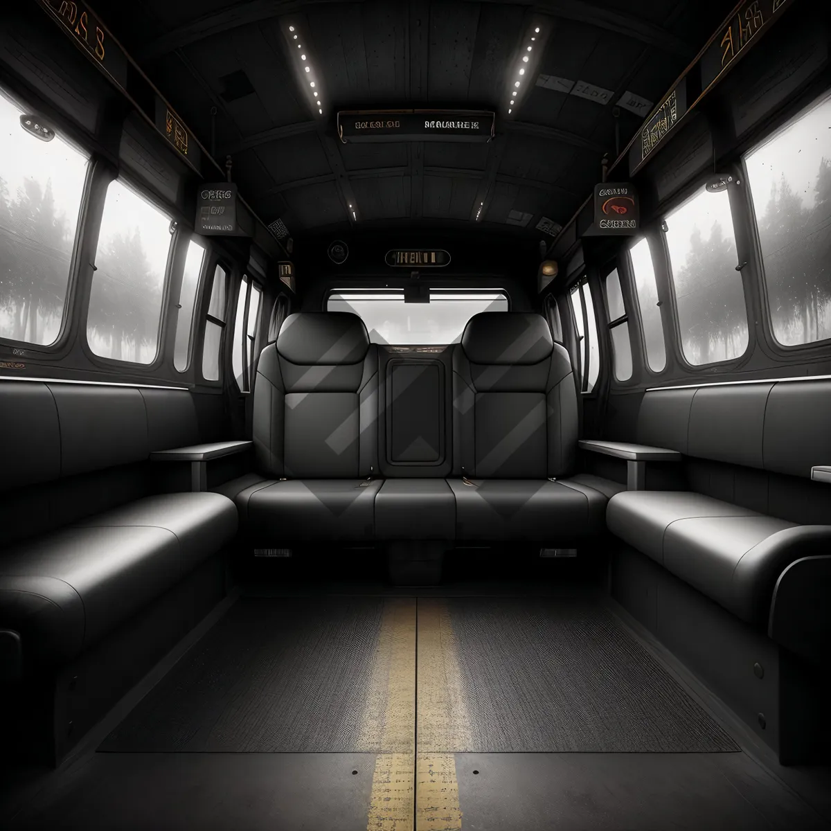 Picture of Modern urban transportation - sleek, comfortable passenger car seat.