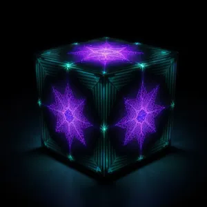 Futuristic 3D Fractal Starlight Glow Wallpaper