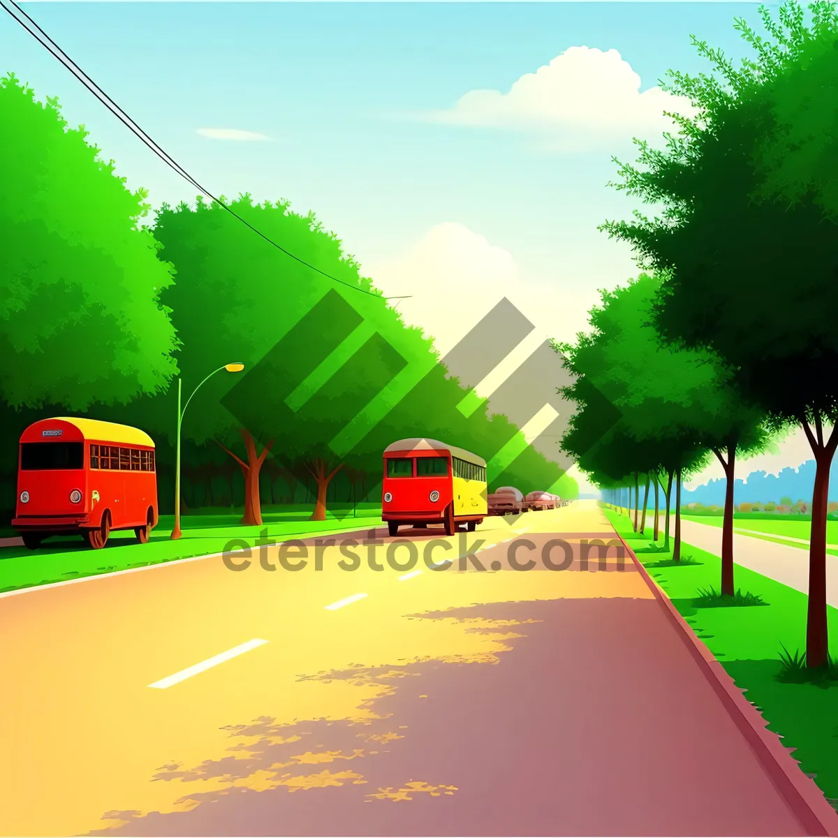 Picture of Scenic countryside highway under vast sky