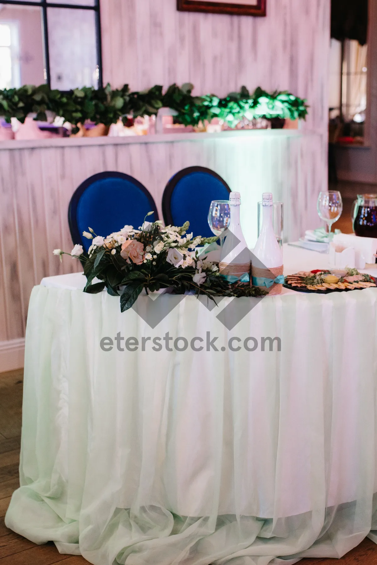 Picture of Wedding furniture and flowers arrangements for marriage celebration