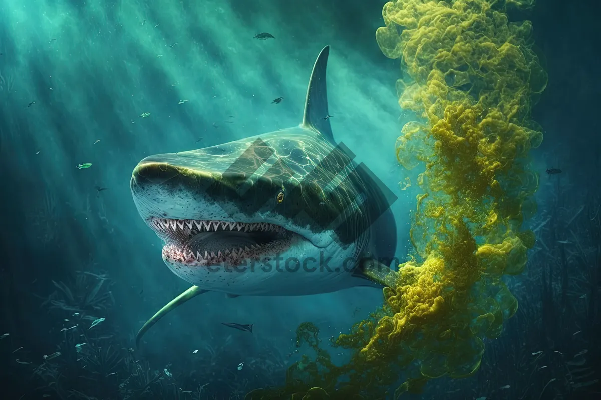 Picture of Tropical sea life swimming in coral reef.