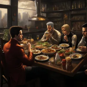 Happy couple enjoying wine at dinner together at home