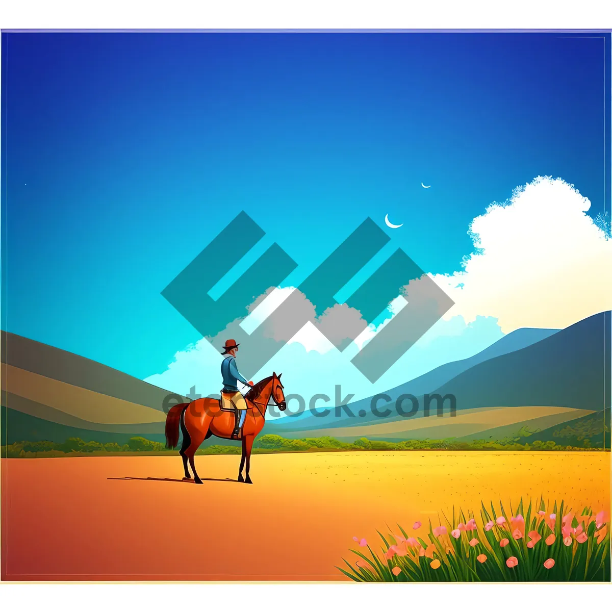 Picture of Serene Summer Sky Over Countryside Landscape