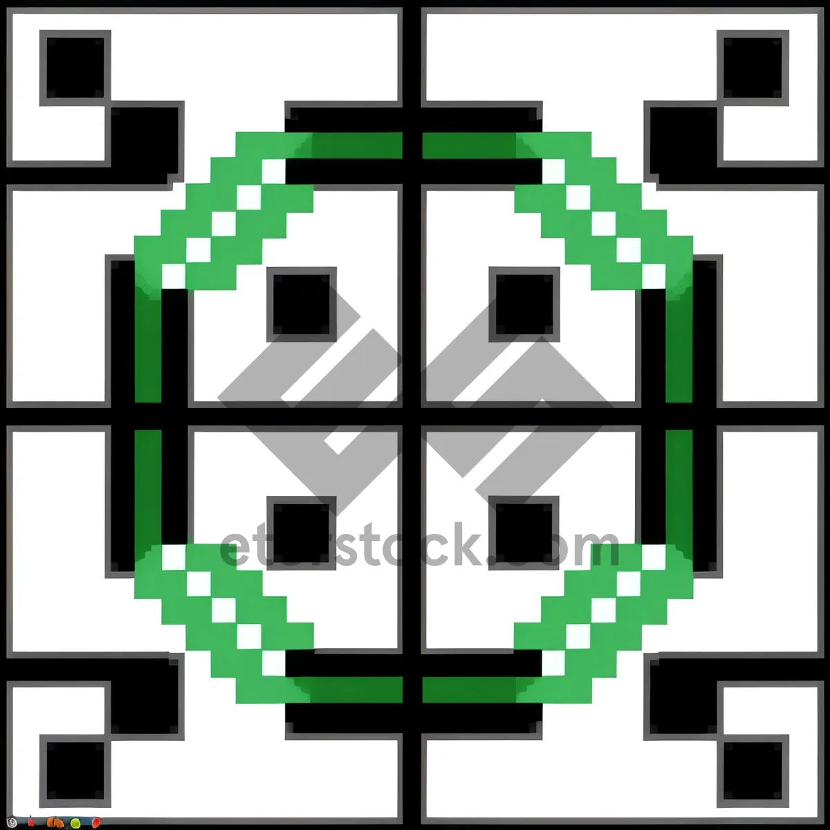 Picture of Pixel Icon Set for Web Design: Business Graphic Buttons