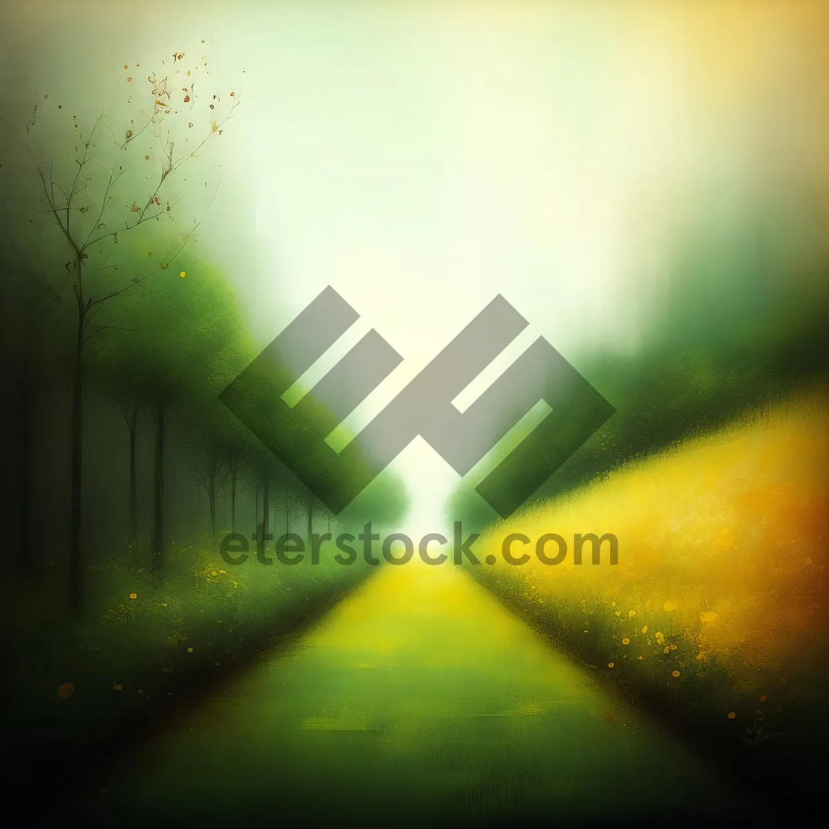 Picture of Artistic Digital Fractal Motion Wallpaper with Blurred Hourglass Lines