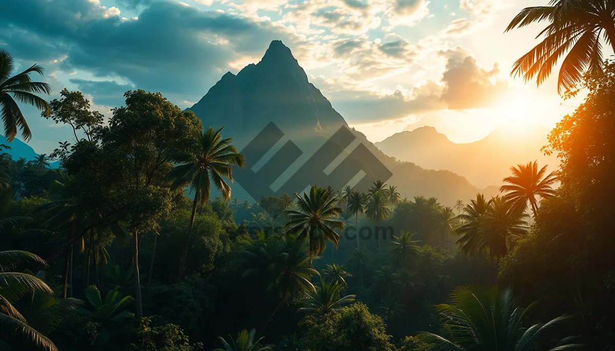 Picture of Tropical Sunset Beach Paradise Vacation Landscape