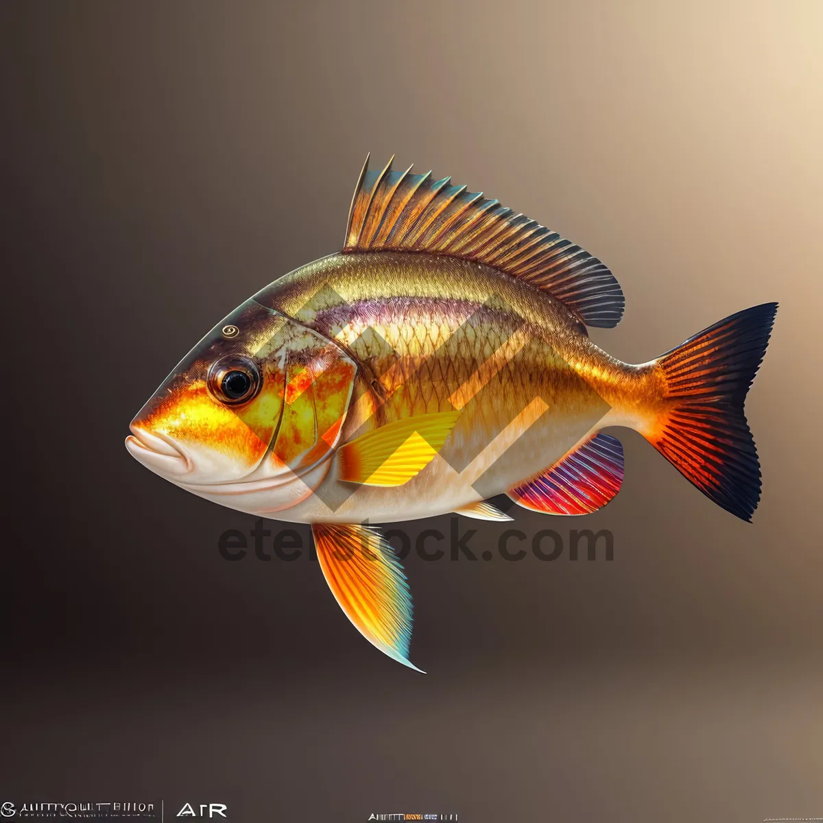 Picture of Vibrant Goldfish Swimming in Aquarium