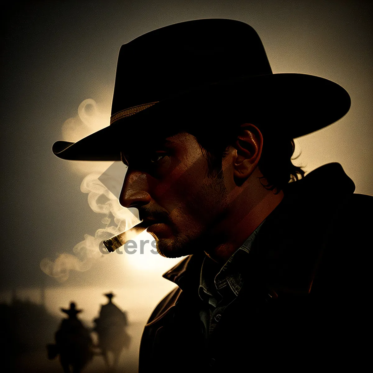 Picture of Stylish Cowboy Hat Portrait of a Man