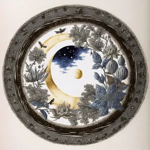 China Porcelain Utensil: Close-up of Silverware and Currency
