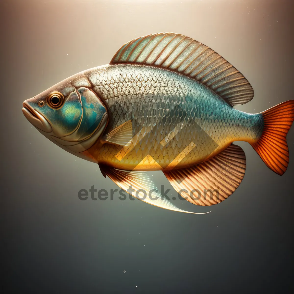 Picture of Colorful Goldfish Swimming in Aquarium