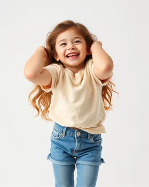 Pretty model smiling in studio portrait