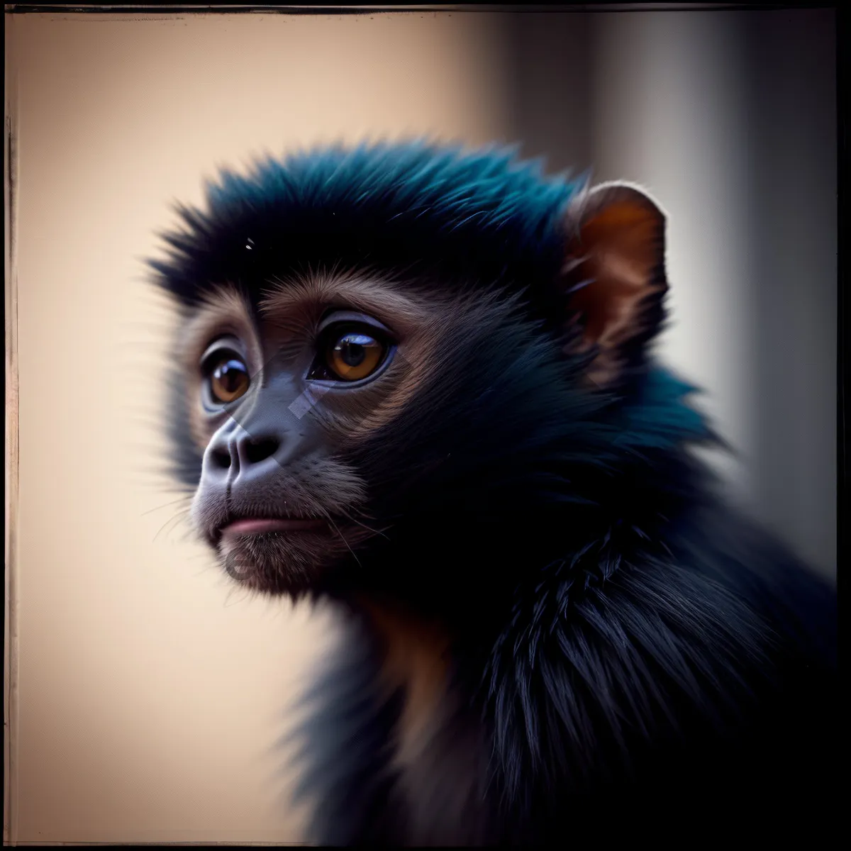 Picture of Cute Primate Cat with Furry Portrait and Bright Eyes