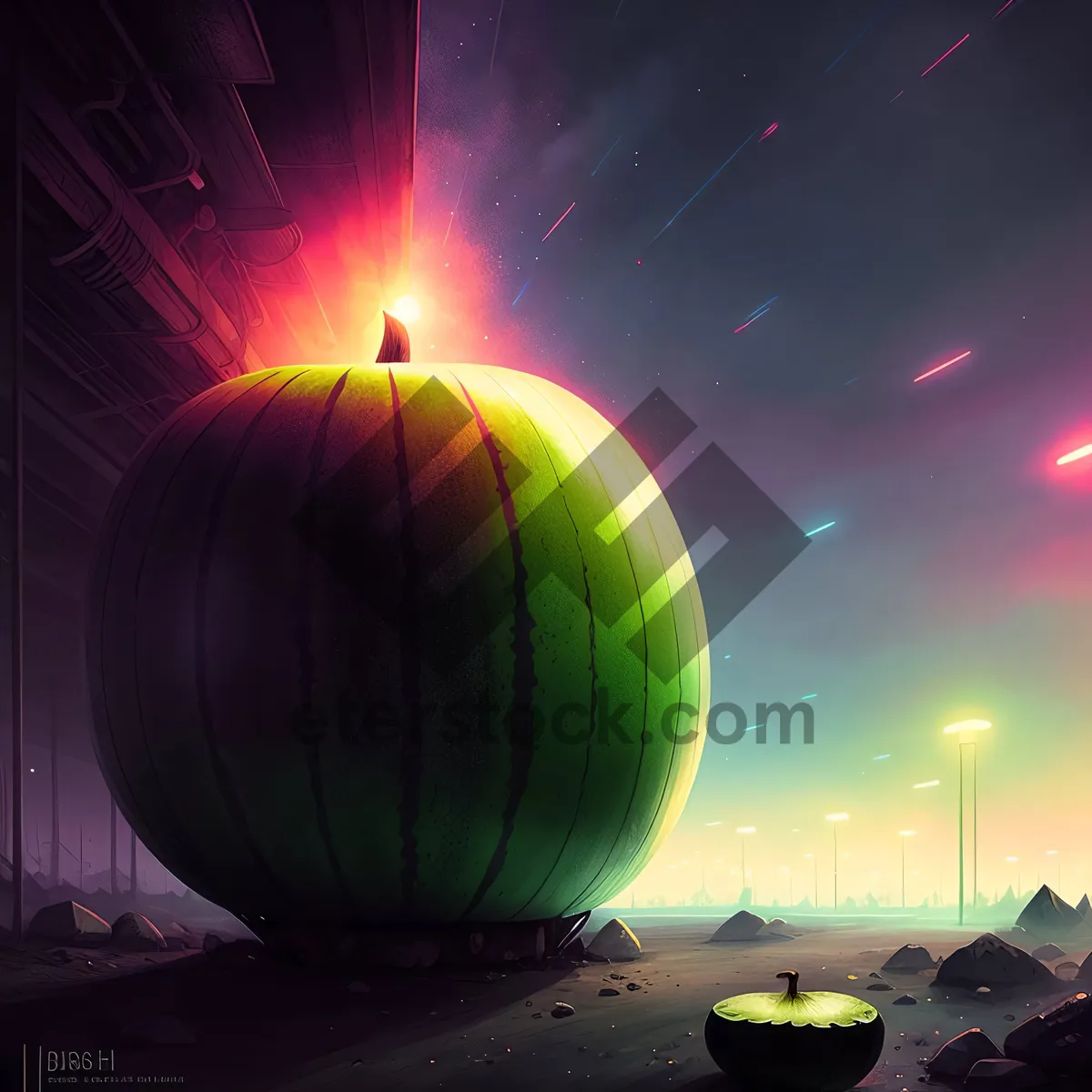 Picture of Starry Pumpkin Planet - Bright & Shiny Design.