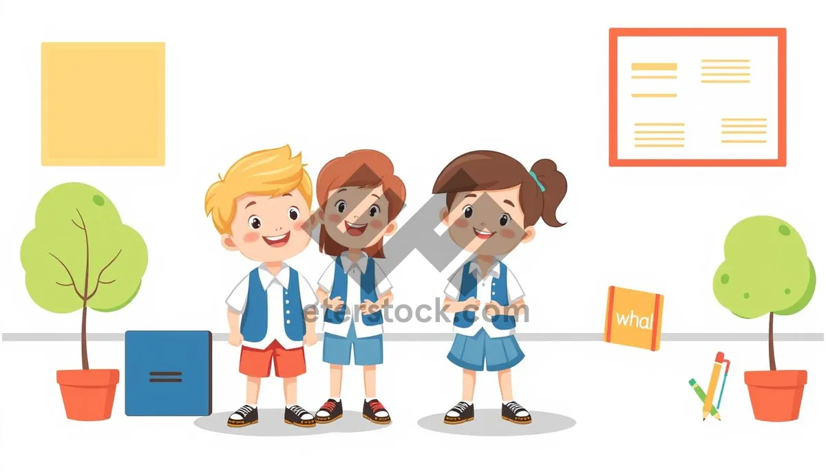 Picture of Cartoon Schoolboy Cutout Character Drawing