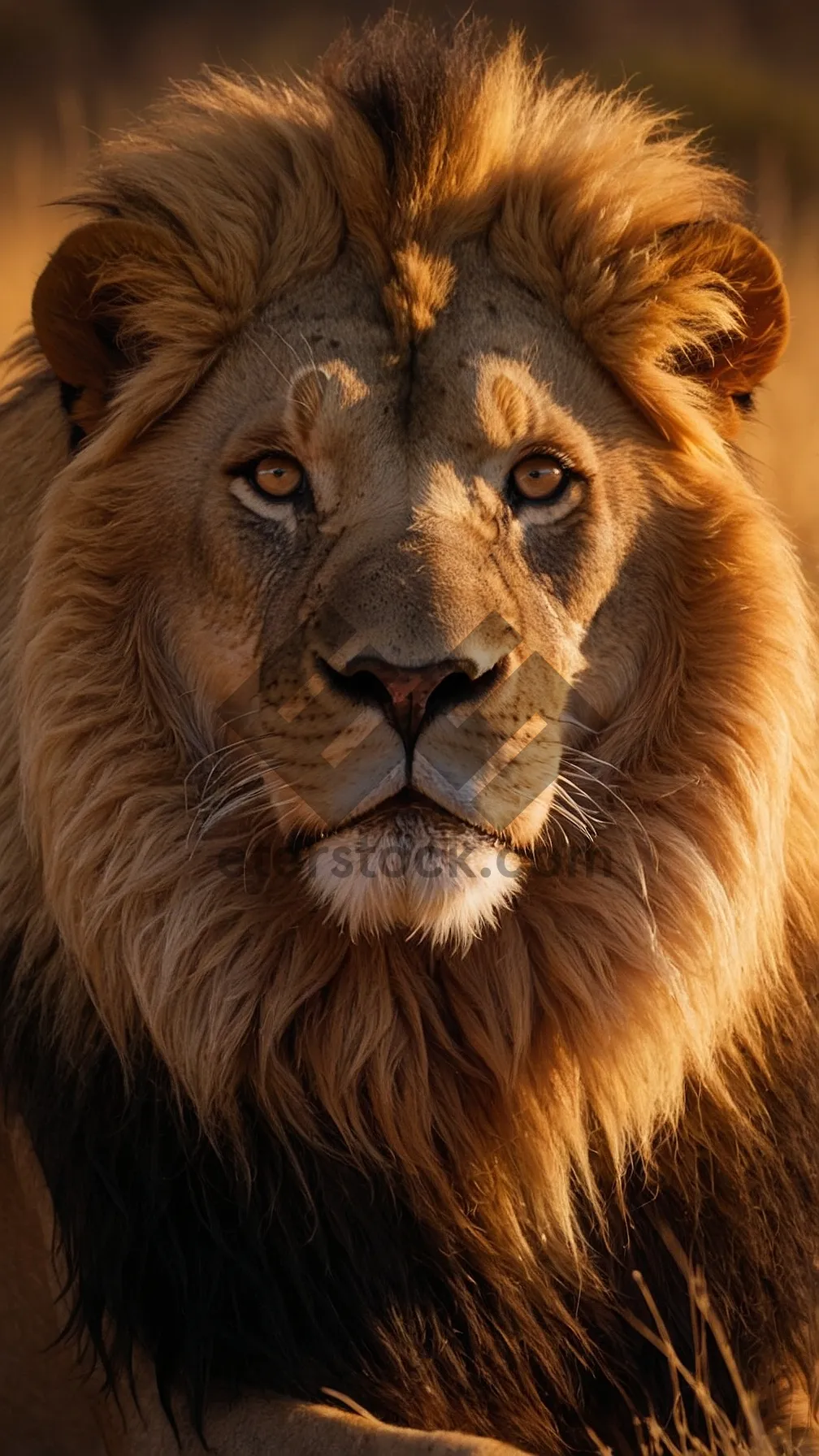 Picture of Male Lion Resting in the Wilderness Face Portrait