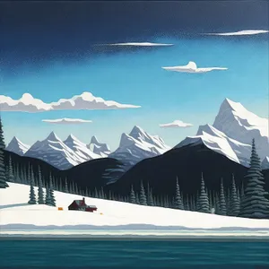 Winter Wonderland Ski Resort in the Alps