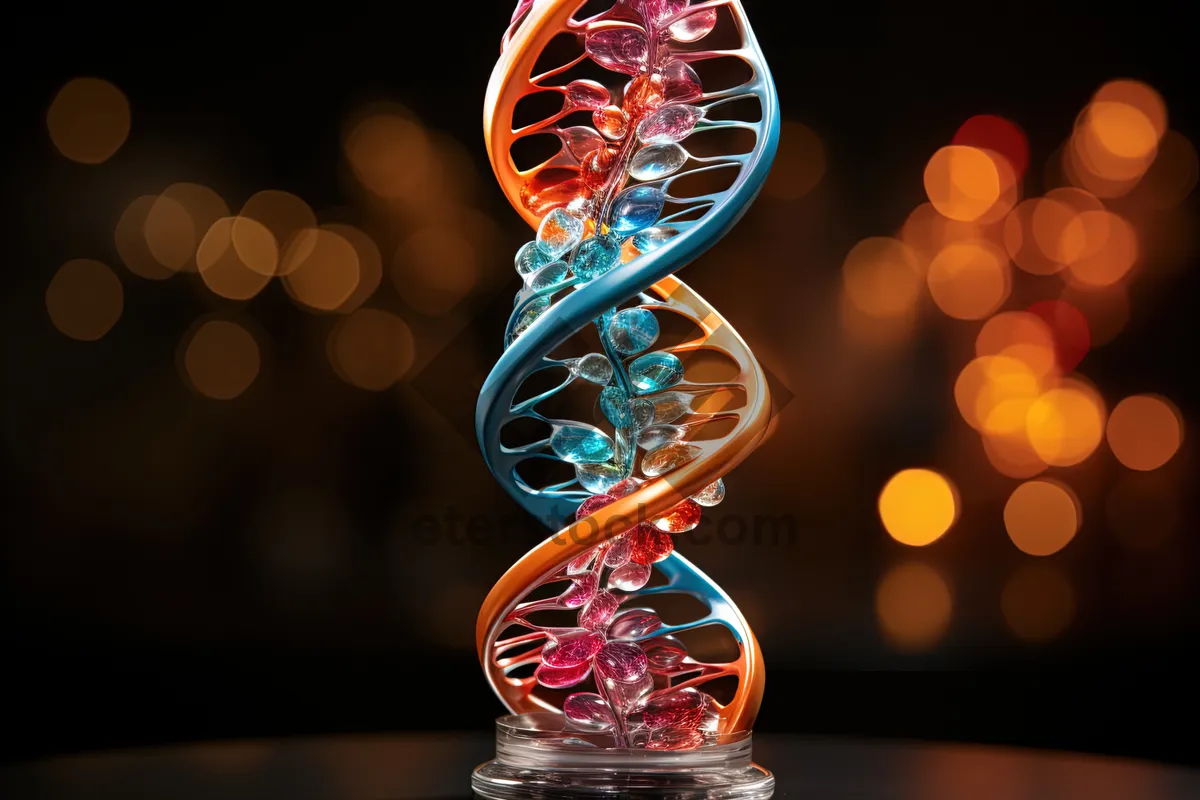 Picture of Artistic 3D DNA-inspired bangle design with curved shapes