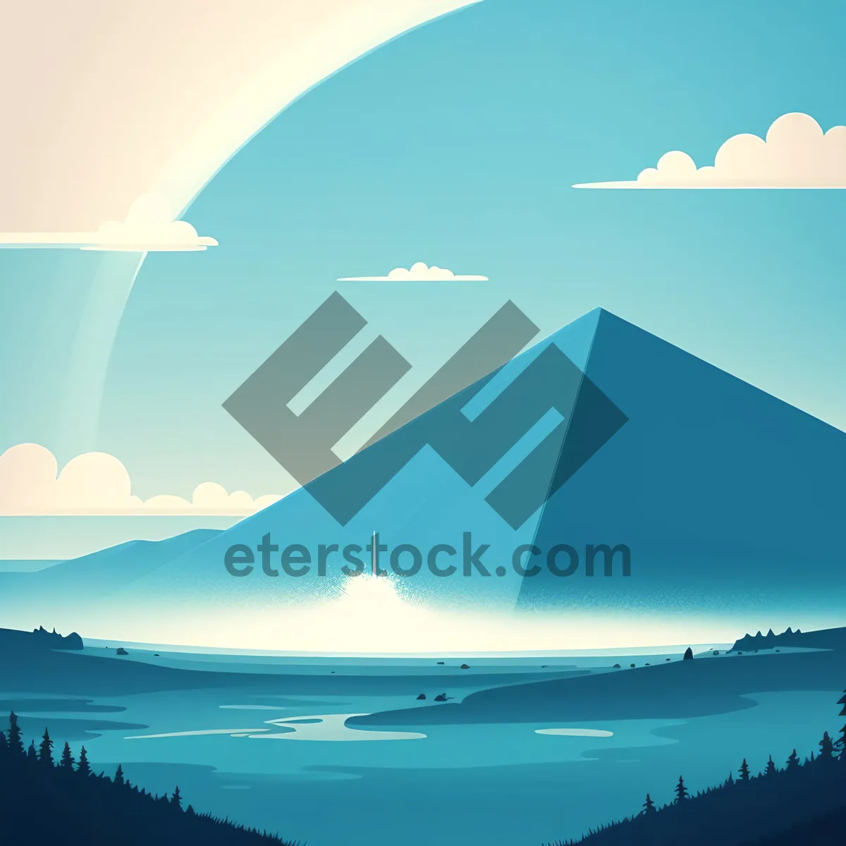 Picture of Elegant Country Graphic Art with Gradient Shape