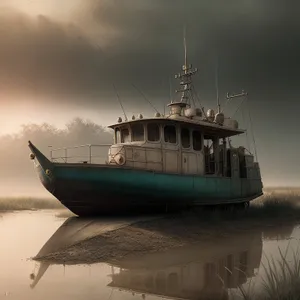 Marina Bliss: Serene Fishing Boat amidst Coastal Beauty