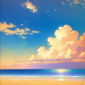 Sunset over Tranquil Tropical Beach