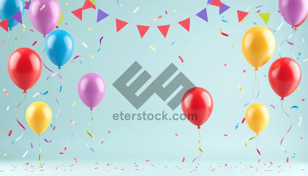 Picture of Colorful Birthday Party Decorations and Balloons