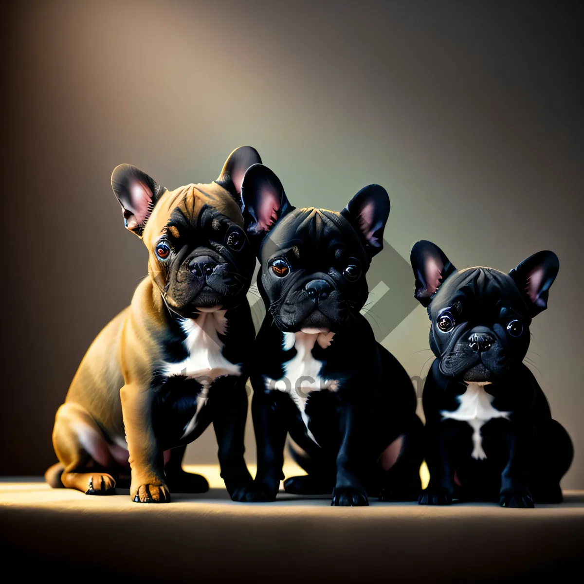 Picture of Adorable Bulldog Puppy with Wrinkles - Canine Cutie Studio Portrait