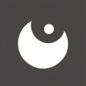 Shiny Black Moon Circle Graphic Icon